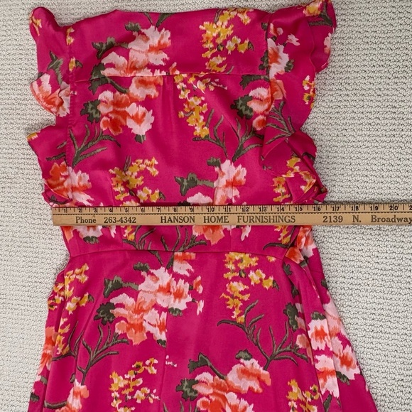 Ava & Aiden Flowy Fucia Wrap Dress V Neck Maxi Ruffle Party Cruise Wedding Small - Picture 7 of 12